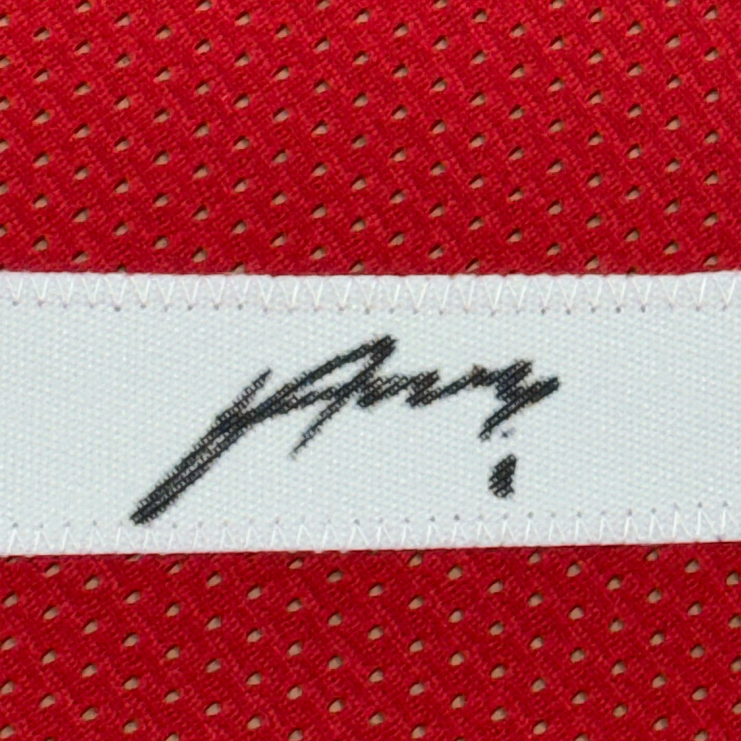Framed Autographed/Signed Alperen Sengun 35x39 Houston Red Jersey Beckett COA