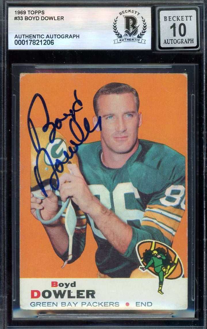 Boyd Dowler Gem Mint 10 Beckett BAS Signed 1969 Topps Autograph