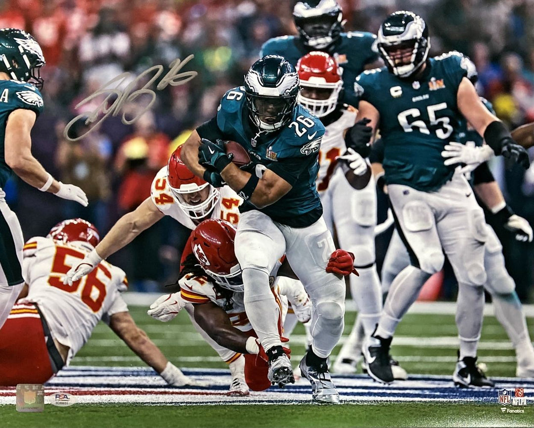 Saquon Barkley Signed 16x20 Philadelphia Eagles Super Bowl 59 LIX Photo PSA/DNA
