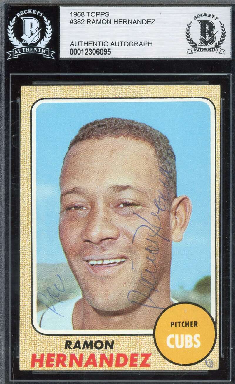 Ramon Hernandez Beckett BAS Signed 1968 Topps Autograph