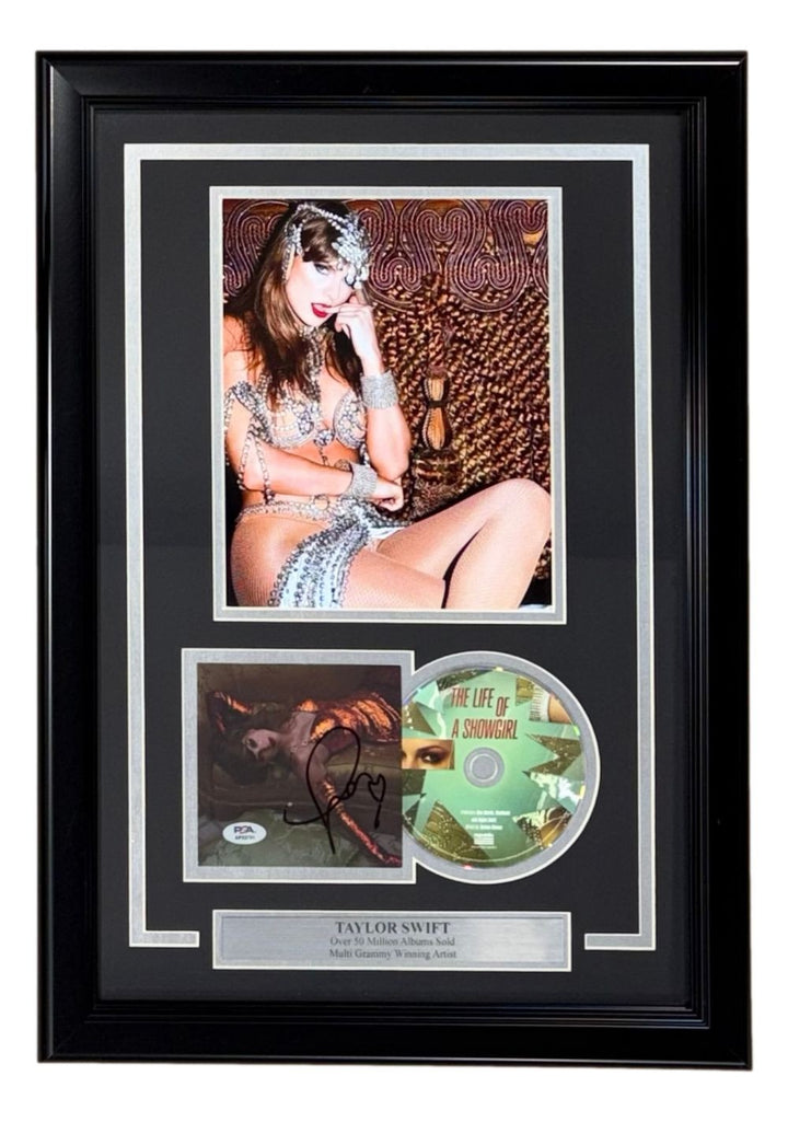 Taylor Swift Signed Framed Insert w/ 8x10 Life Of  A Showgirl Photo 2 PSA/DNA