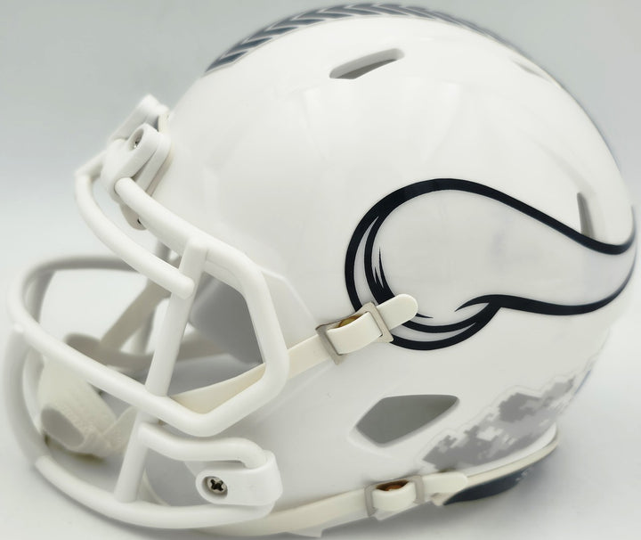 Jordan Addison Auto Vikings White 24 Salute To Service Speed Mini Helmet Beckett
