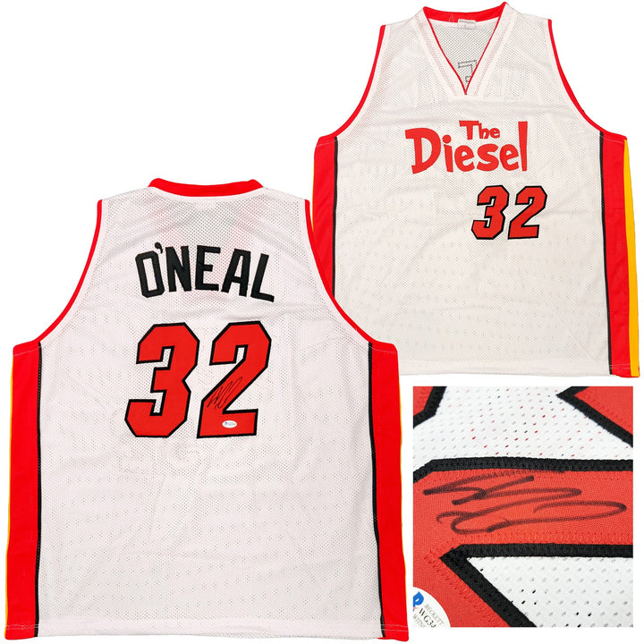 Miami Heat Shaquille Shaq O'Neal Signed White Jersey The Diesel Beckett
