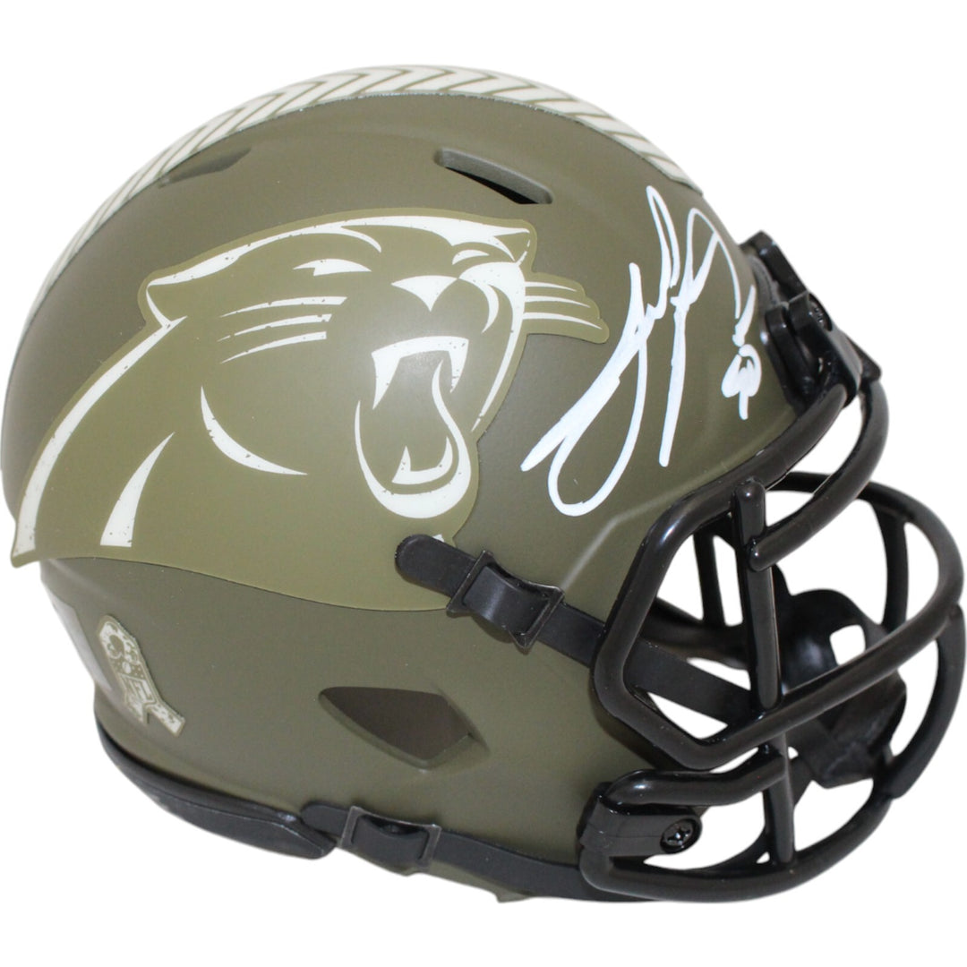 Julius Peppers Autographed Carolina Panthers 22 STS Mini Helmet Beckett 48133