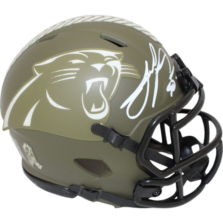 Julius Peppers Autographed Carolina Panthers 22 STS Mini Helmet Beckett 48133