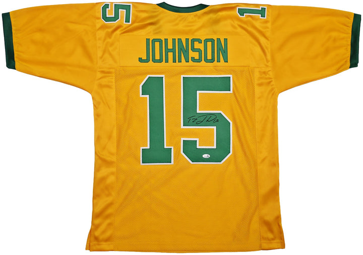 Oregon Ducks Tez Johnson Signed Yellow Jersey JSA Witness
