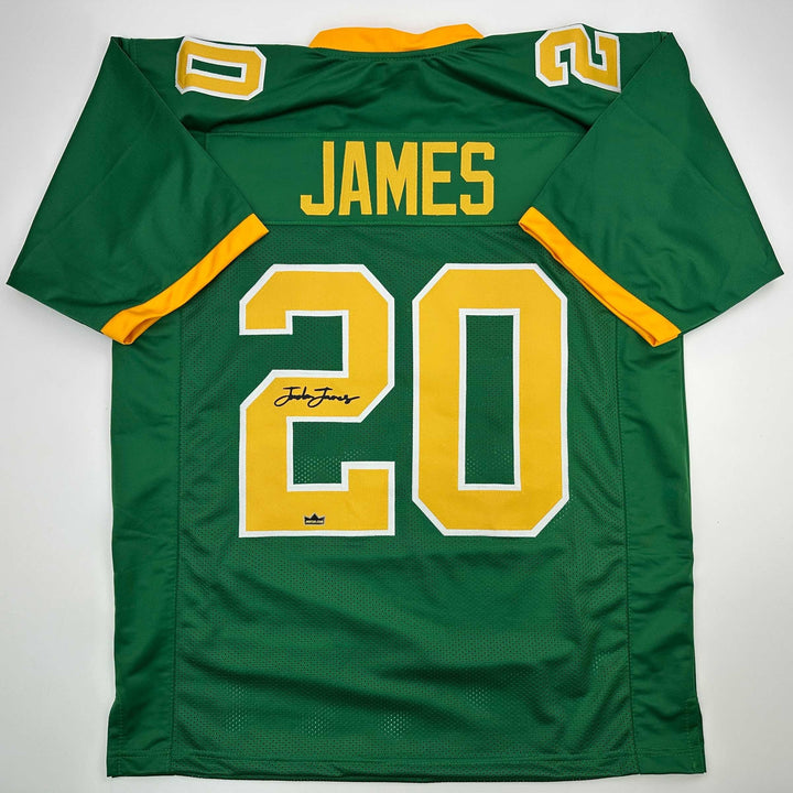 Facsimile Autographed Jordan James Oregon Green Reprint Jersey Size Men's XL