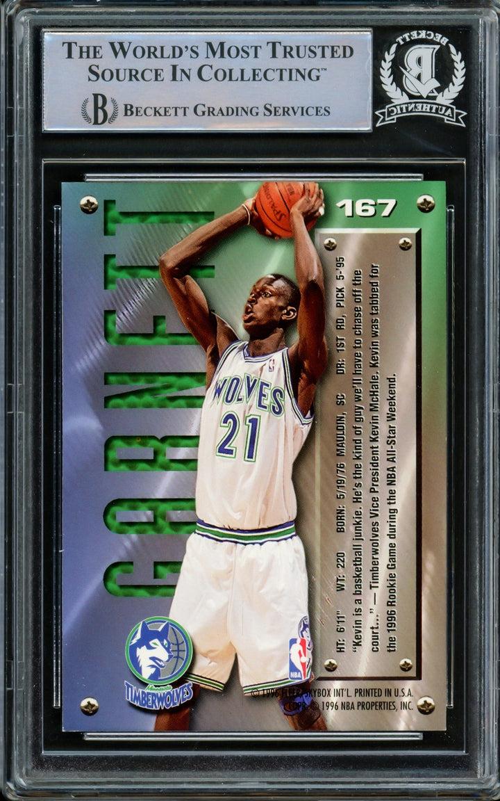Kevin Garnett Signed 1995-96 Fleer Metal RC 167 Timberwolves Beckett #14612520