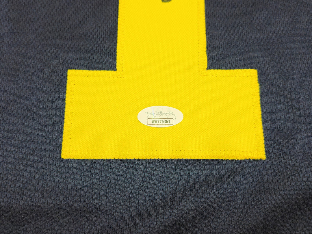 Michigan Wolverines Anthony Carter Autographed Signed Blue Jersey JSA