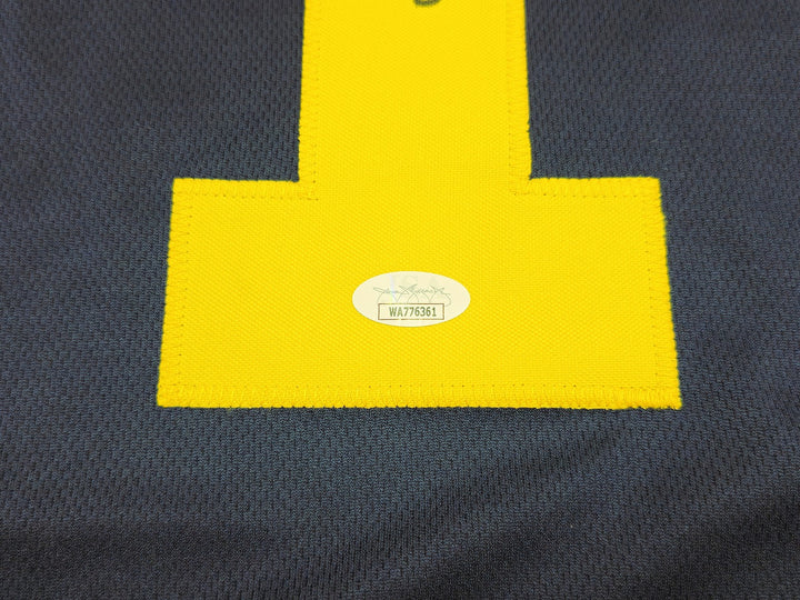 Michigan Wolverines Anthony Carter Autographed Signed Blue Jersey JSA