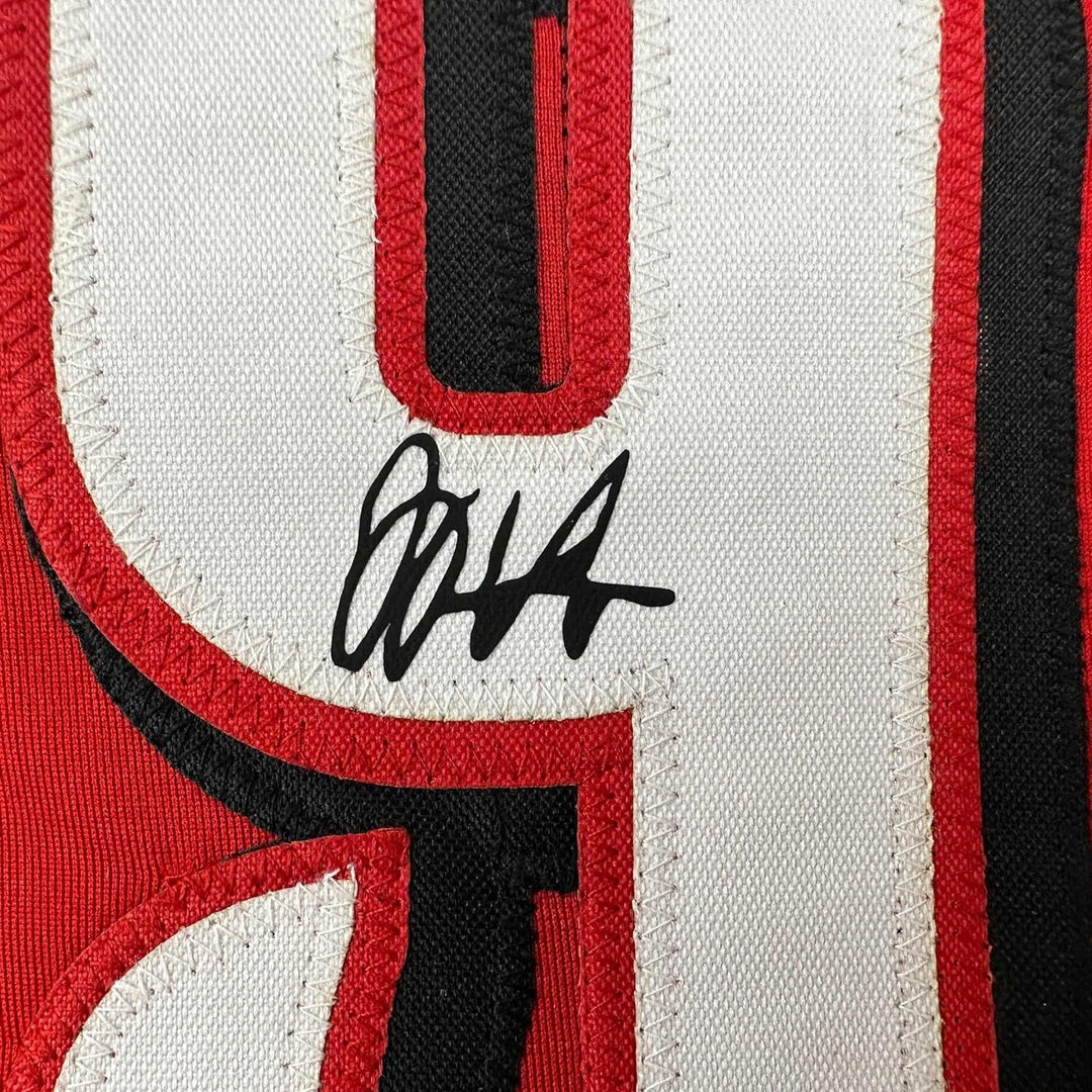 Framed Facsimile Autographed Joey Votto 33x42 Red Reprint Laser Auto Jersey