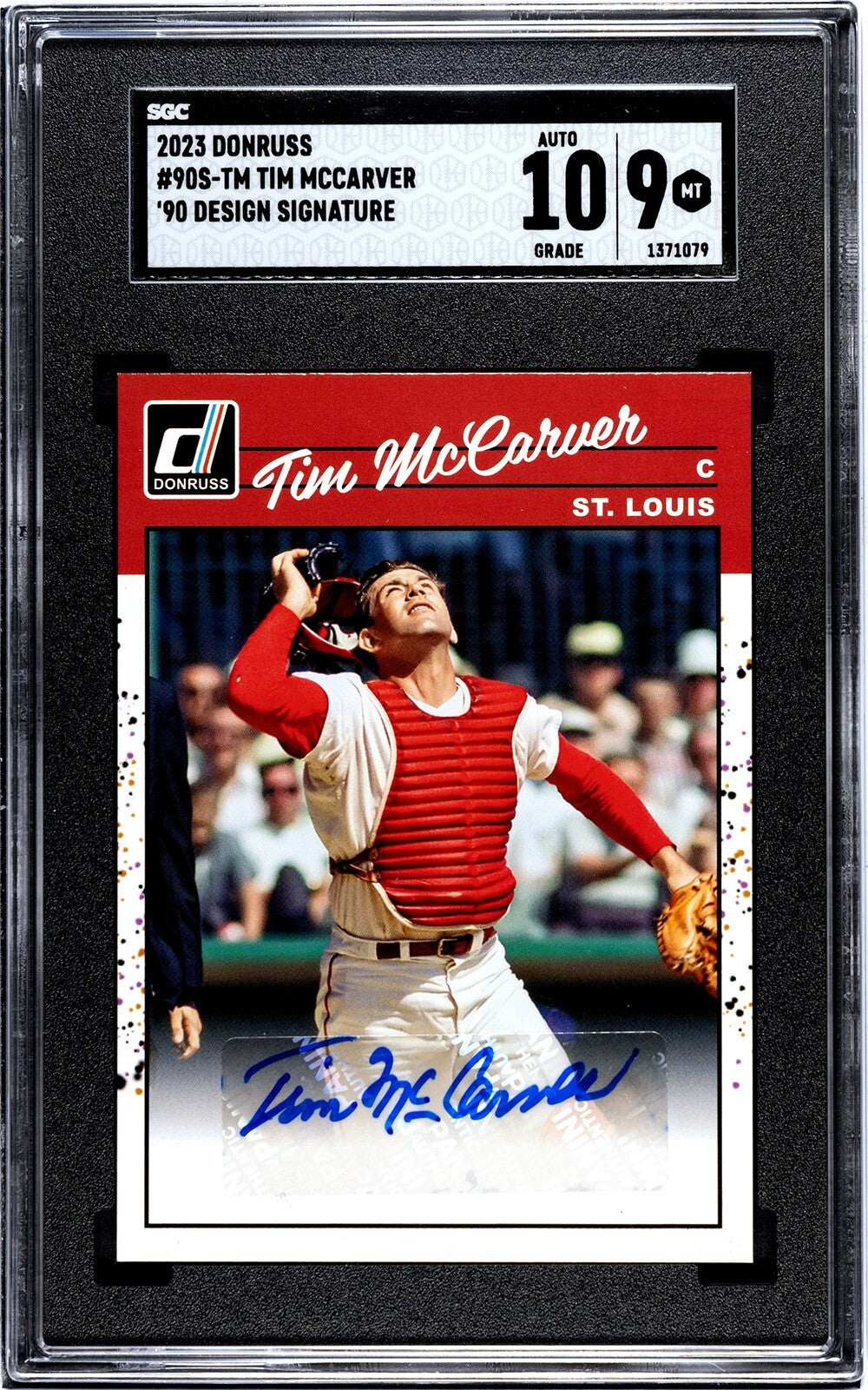 Tim McCarver signed 2023 Donruss '90 Design  #90S-TM - SGC Graded 9 Mint/10 Auto