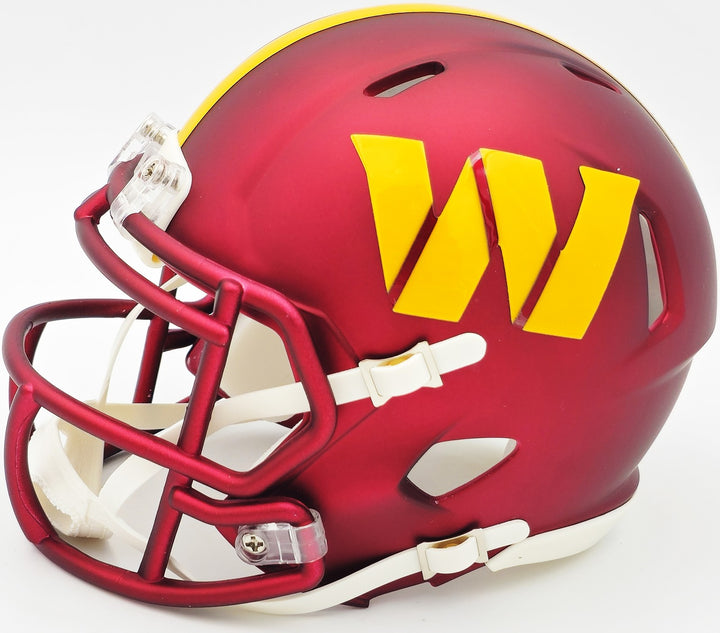 Mike Sainristil Signed Washington Commanders Maroon Speed Mini Helmet