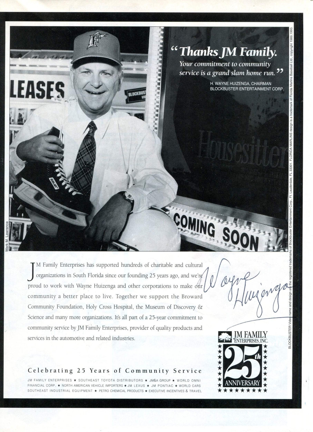 Wayne Huizenga Autographed Magazine Page