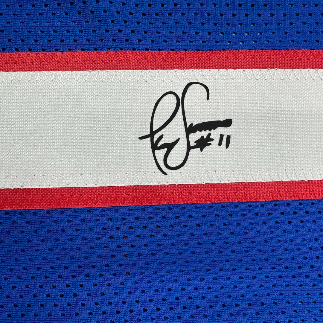 Facsimile Autographed Phil Simms New York Blue Reprint Jersey Size Men's XL
