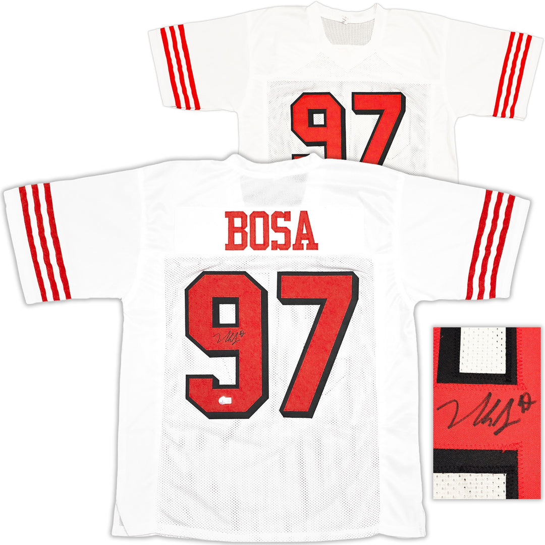 San Francisco 49ers Nick Bosa Signed White Jersey Beckett Witness