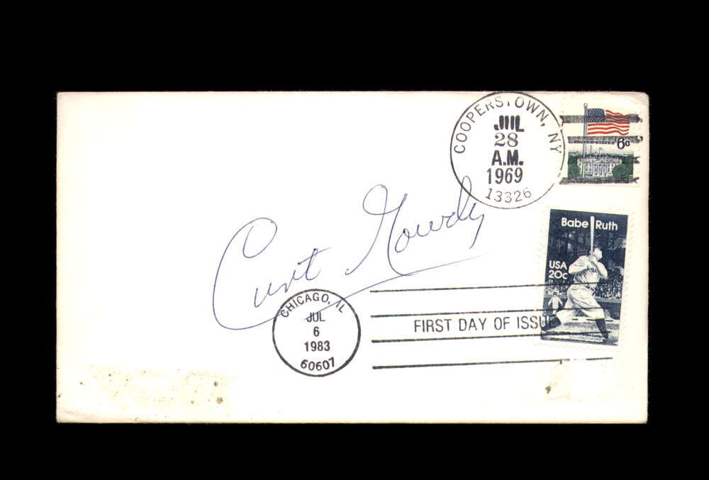 Curt Gowdy PSA DNA Signed FDC 1983 First Day Cover Cache Babe Ruth Autograph