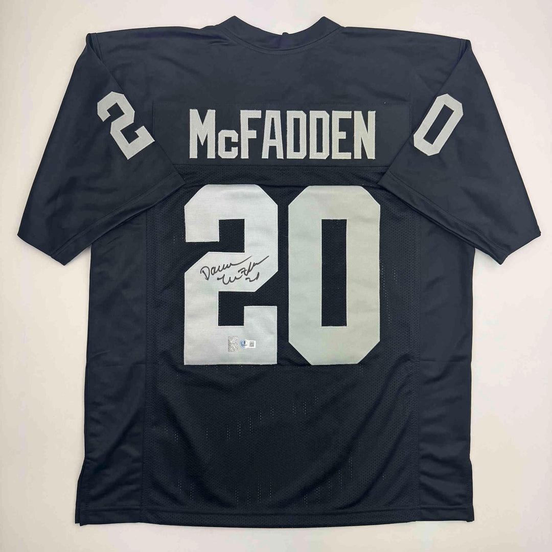 Autographed/Signed Darren McFadden Las Vegas Oakland Black Jersey BAS COA