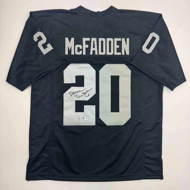 Autographed/Signed Darren McFadden Las Vegas Oakland Black Jersey BAS COA