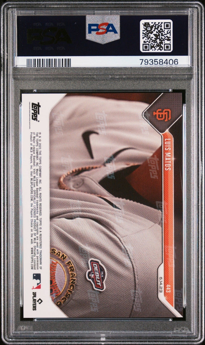 Graded 2023 Topps Now Luis Matos #443 Rookie RC Card PSA 10 Gem Mint