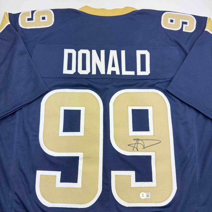 Autographed/Signed AARON DONALD Los Angeles LA Blue Jersey JSA COA Auto