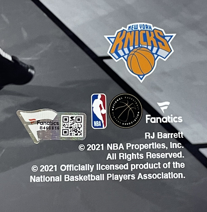 RJ Barrett Knicks Signed 11x14 Rookie Spotlight Photo Framed Auto Fanatics COA