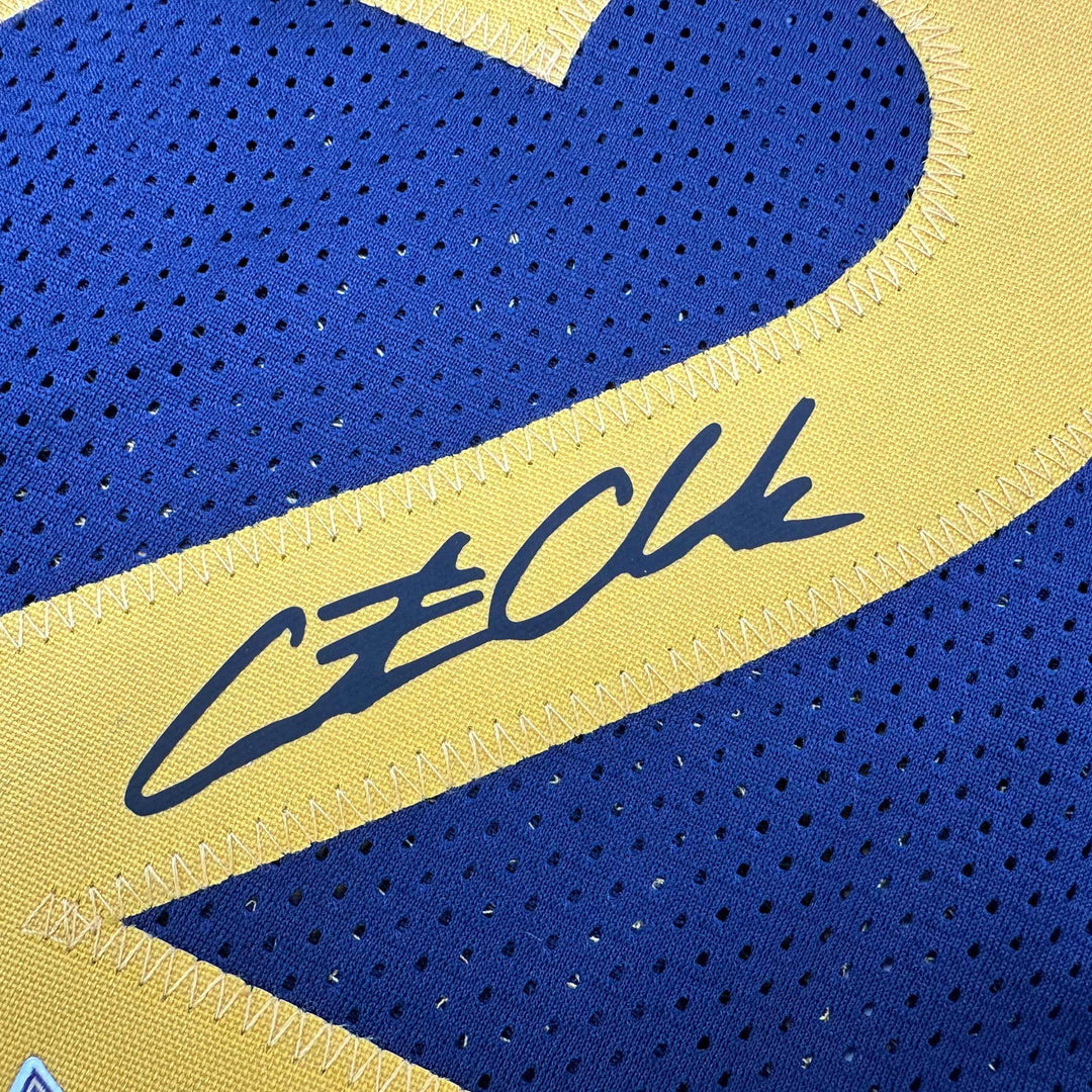Facsimile Autographed Caitlin Clark Indiana Blue Reprint Jersey Size Men's XL