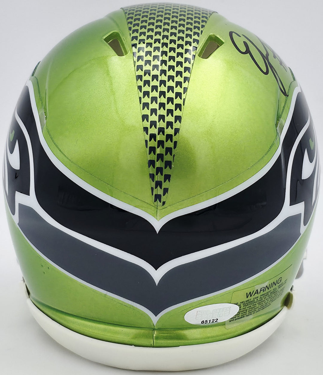Ernest Jones IV Signed Seattle Seahawks Flash Green Speed Mini Helmet MCS Holo