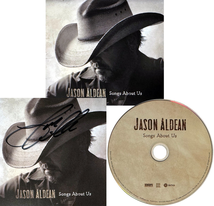 Jason Aldean signed 2026 Songs About Us 4.75x4.75 Art Card Insert/CD/Case- COA