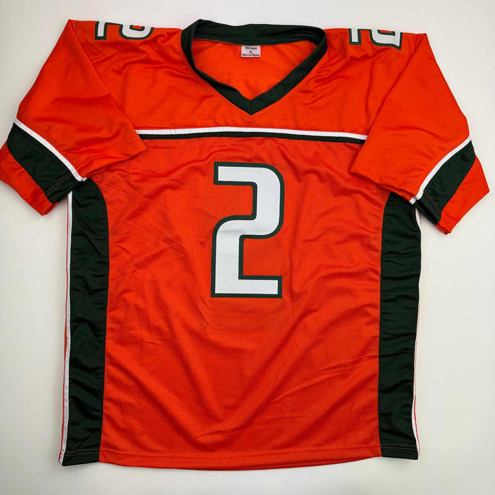 Autographed/Signed Willis McGahee 01 Champs Miami Orange Jersey Beckett BAS COA