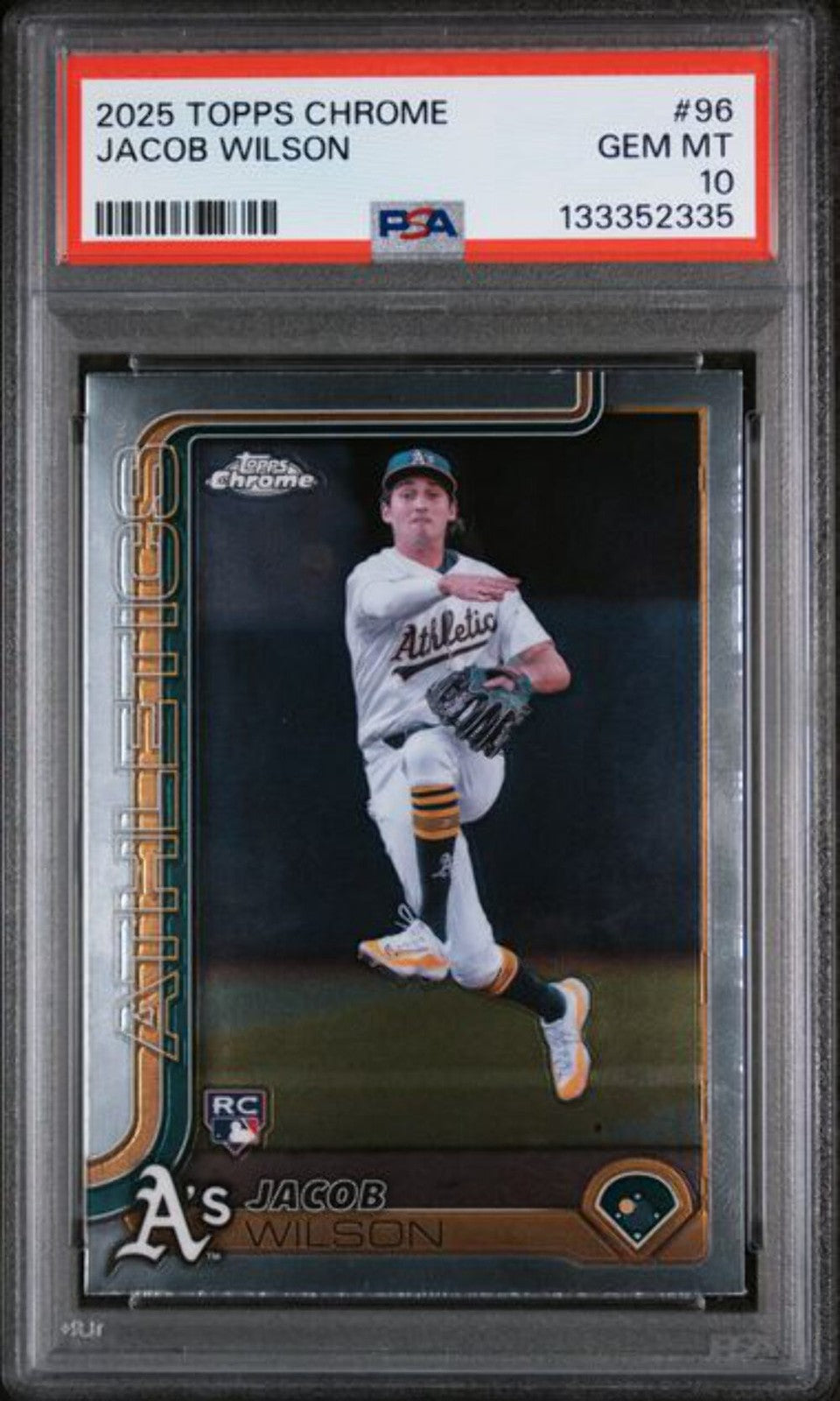 Graded 2025 Topps Chrome Jacob Wilson #96 Rookie Baseball Card PSA 10 Gem Mint
