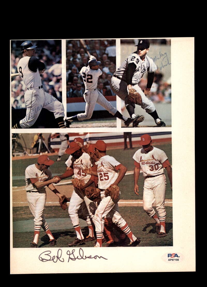 Bill Mazeroski  Bob Gibson Lolich PSA DNA Signed 8x10 Photo Autograph