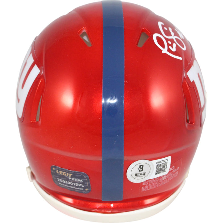 Phil Simms Autographed New York Giants Flash Mini Helmet Beckett Witness 50811