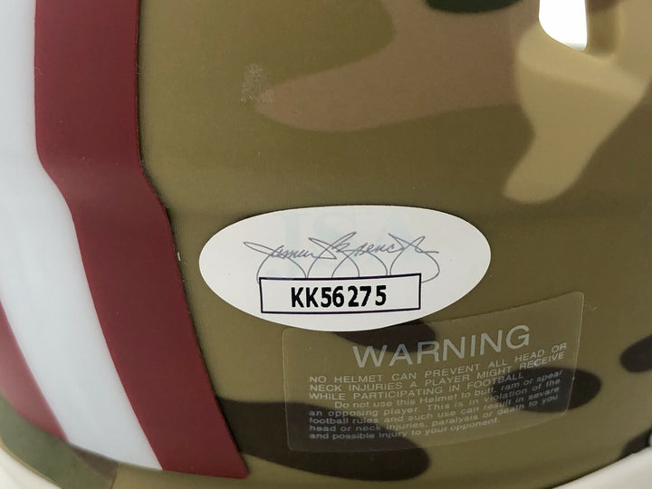 Raheem Mostert Signed San Francisco 49ers Camo Mini Helmet JSA COA Autograph