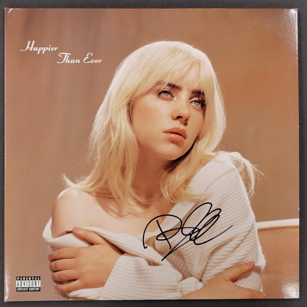 Billie Eilish autograph signed Happier Than Ever Vinyl Album Cover ~ PSA Sticker