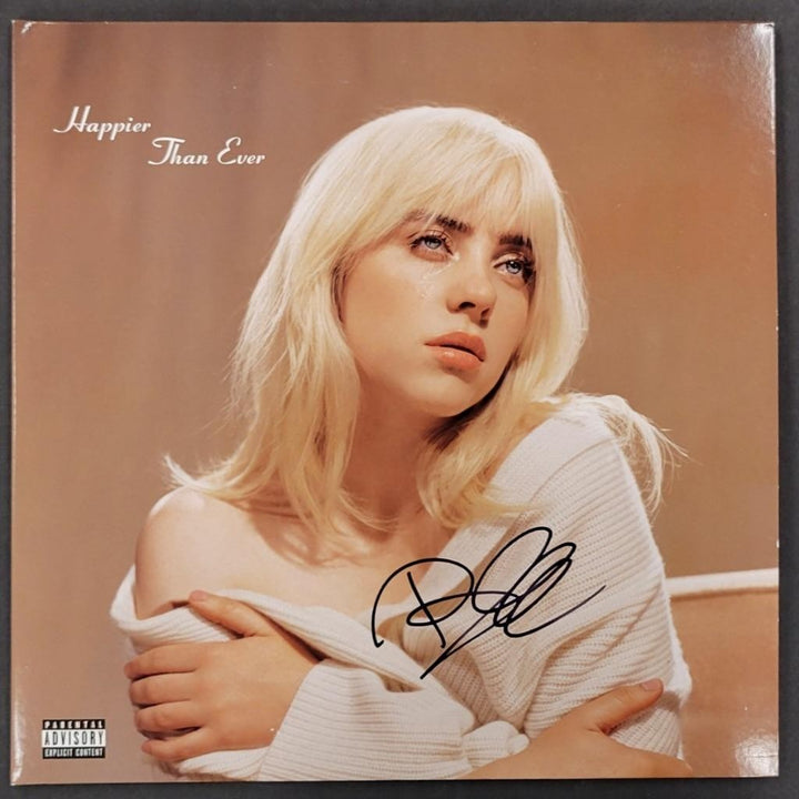 Billie Eilish autograph signed Happier Than Ever Vinyl Album Cover ~ PSA Sticker