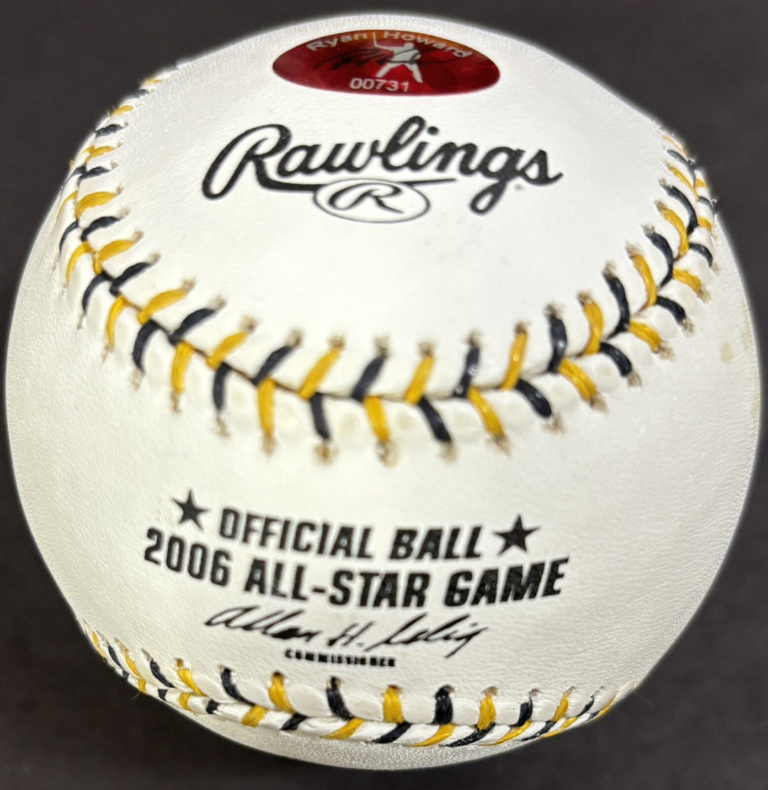 Ryan Howard Signed Official 2006 All Star Game Baseball Phillies Auto Holo COA