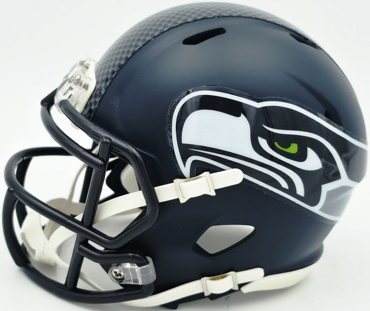 Sam Darnold Signed Seattle Seahawks Blue Speed Mini Helmet Beckett Witness