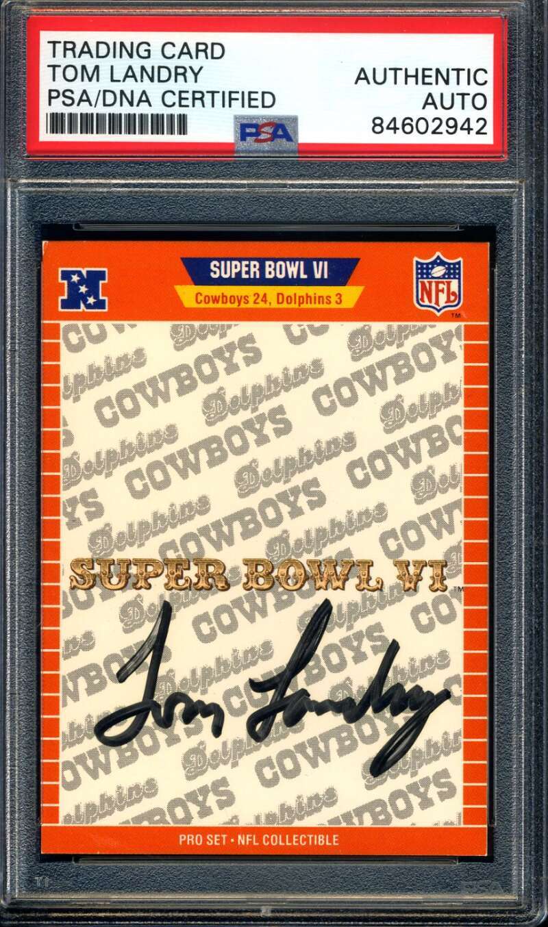Tom Landry PSA DNA Coa Signed 1989 Pro Set Autograph
