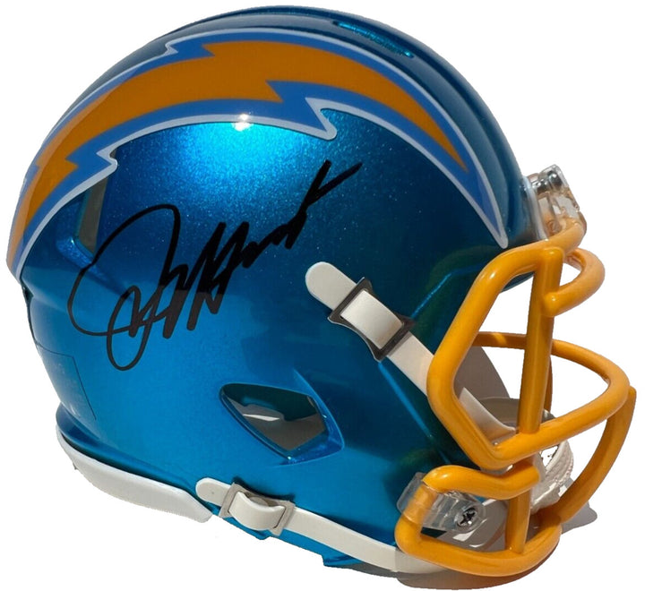 JIM HARBAUGH SIGNED LOS ANGELES CHARGERS FLASH FOOTBALL MINI HELMET JSA