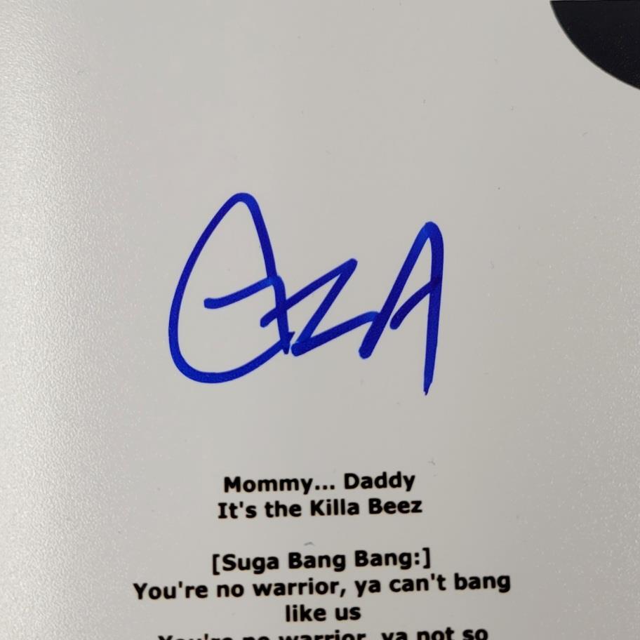 Gza Wu Tang Clan signed "Killa Beez" 8x10 lyric sheet autograph Beckett BAS Holo