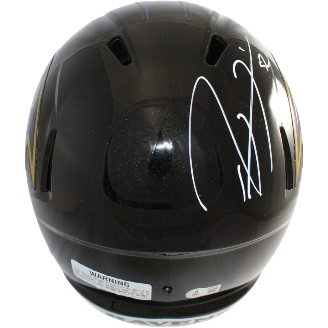 Ray Lewis Autographed/Signed Baltimore Ravens F/S Helmet Beckett Witness 55778