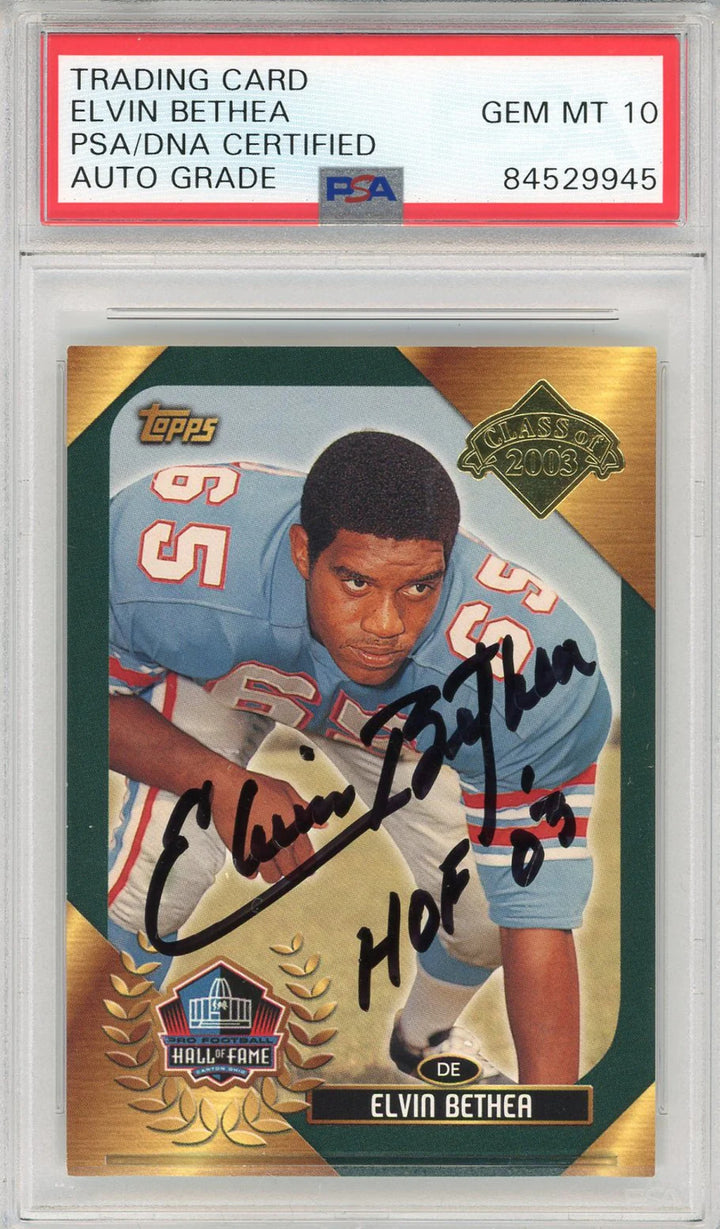 Elvin Bethea "HOF 03" Autographed 2003 Topps Card (PSA Auto 10)