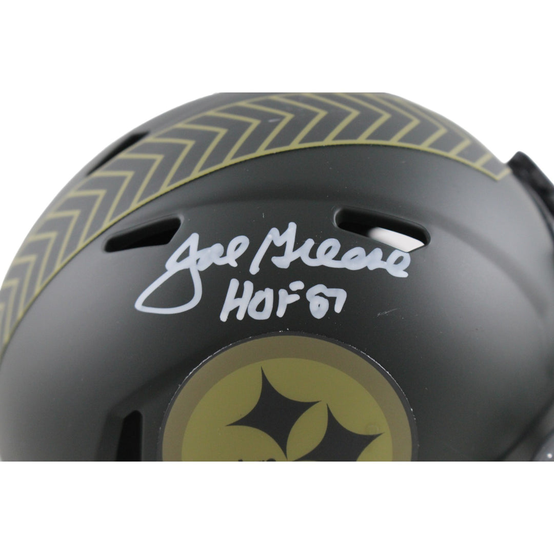 Joe Greene Autographed Pittsburgh Steelers 25 STS Mini Helmet HOF Beckett 54277