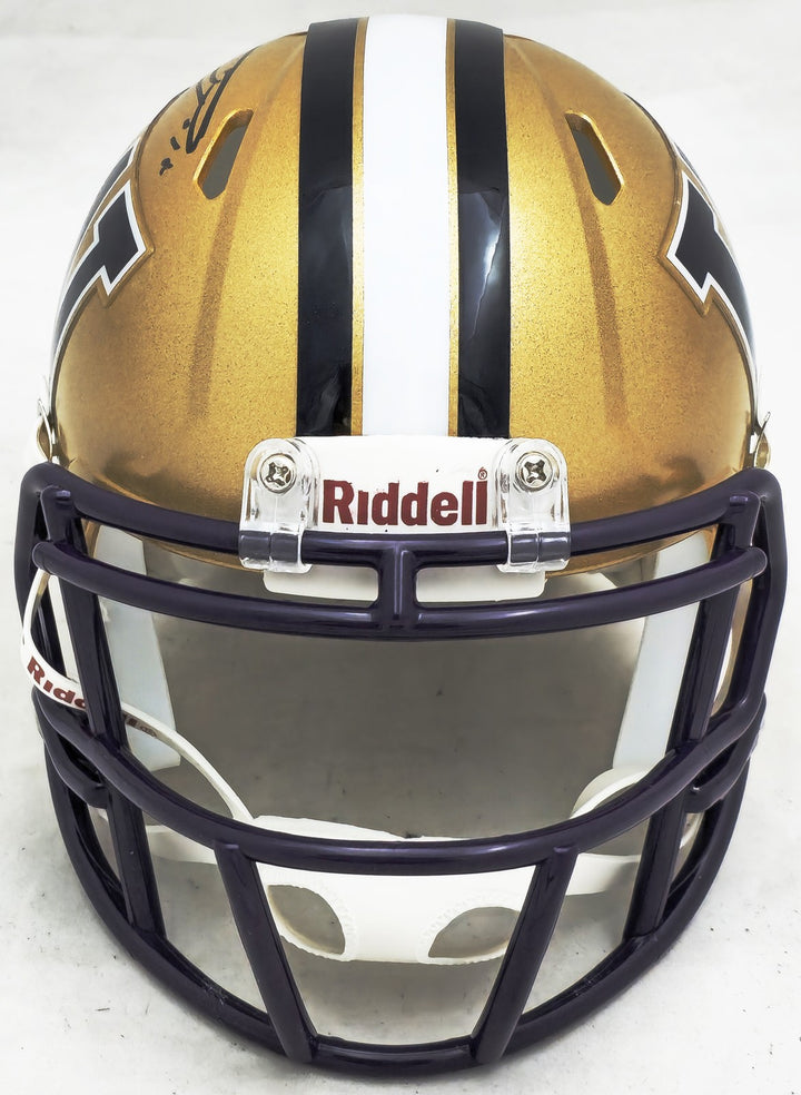 Ja'Lynn Polk Auto Signed Washington Huskies Gold Speed Mini Helmet MCS Holo