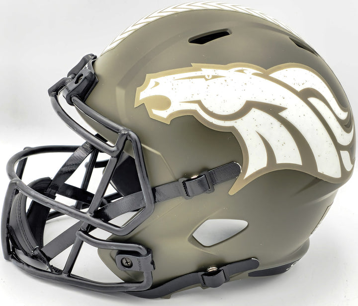 Russell Wilson Auto Broncos Camo Salute to Service Full Size Rep Helmet Fanatics