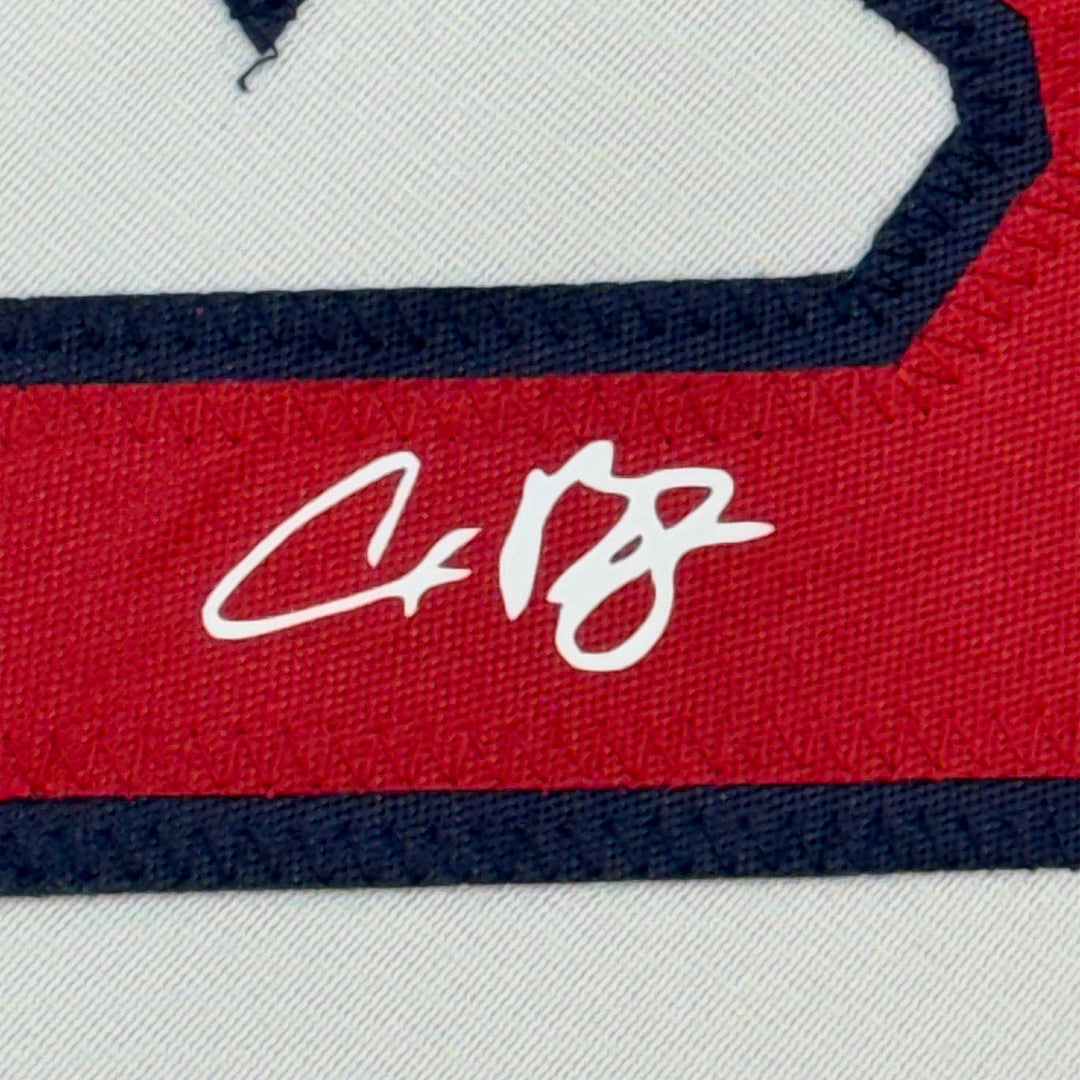 Framed Facsimile Autographed Alex Bregman 35x39 Boston White Reprint Jersey