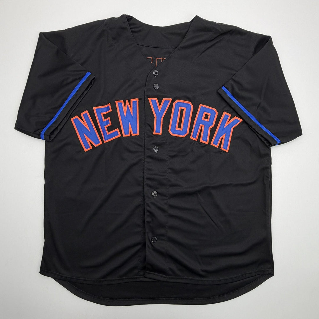 Autographed/Signed Mark Vientos New York Black Baseball Jersey Beckett COA