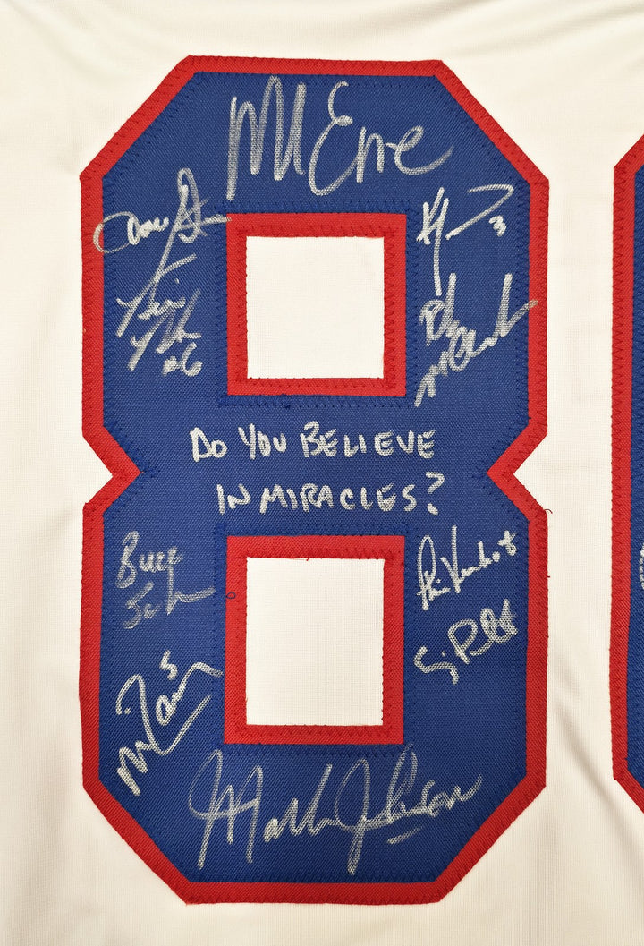 1980 Team USA Miracle on Ice Auto White Jersey Miracles? 18 Sig Eruzione Beckett