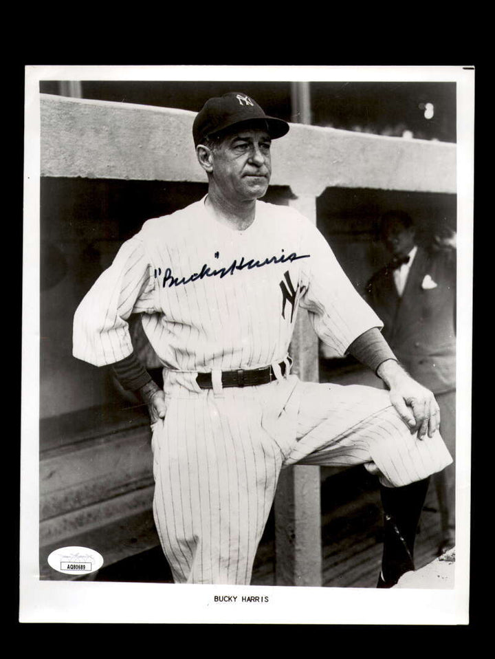Bucky Harris JSA Cert Signed  8x10 Photo Vintage Autograph New York Yankees